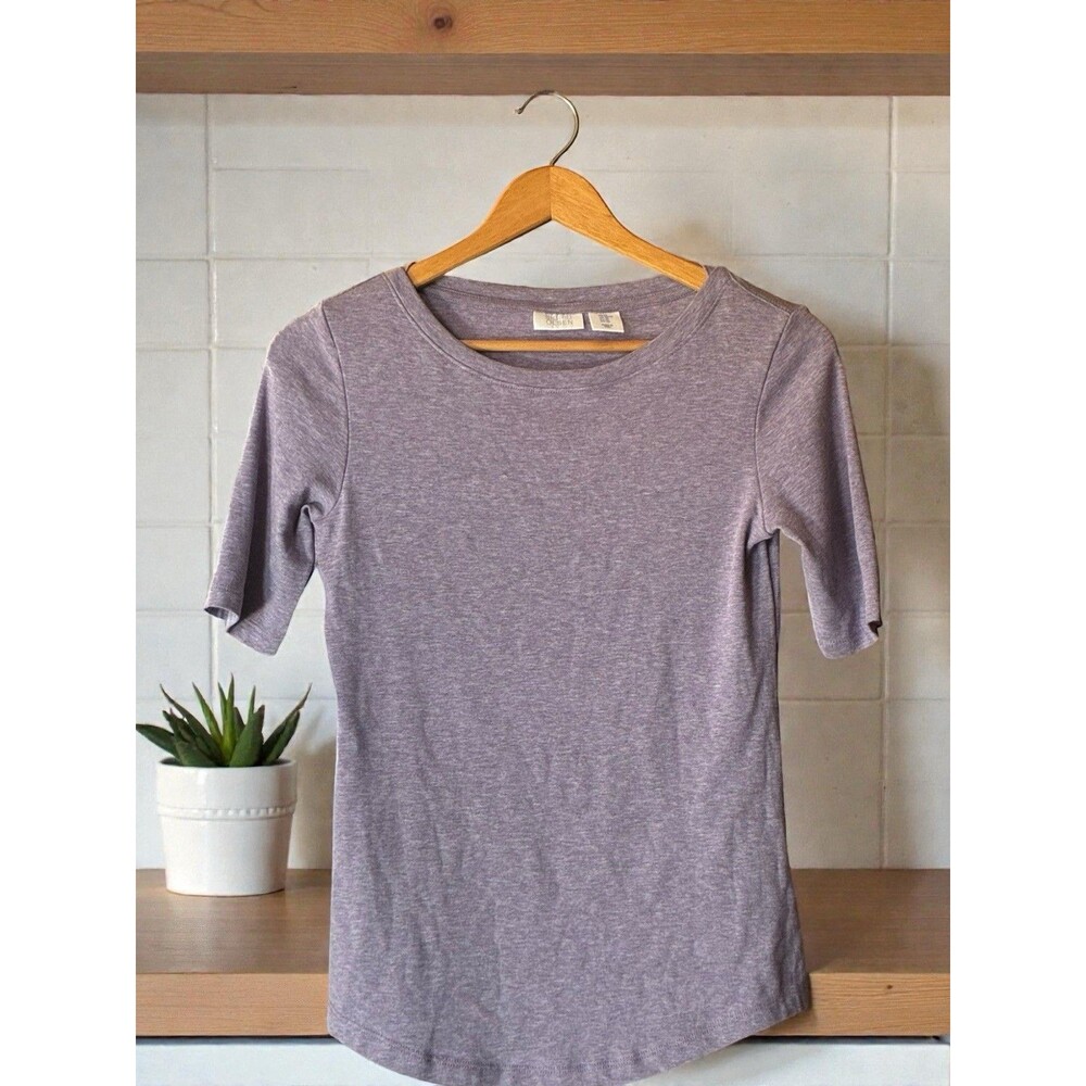 Sigrid Olsen Short Sleeve Knit Tee Women’s XS Purple Lavender Crew Neck